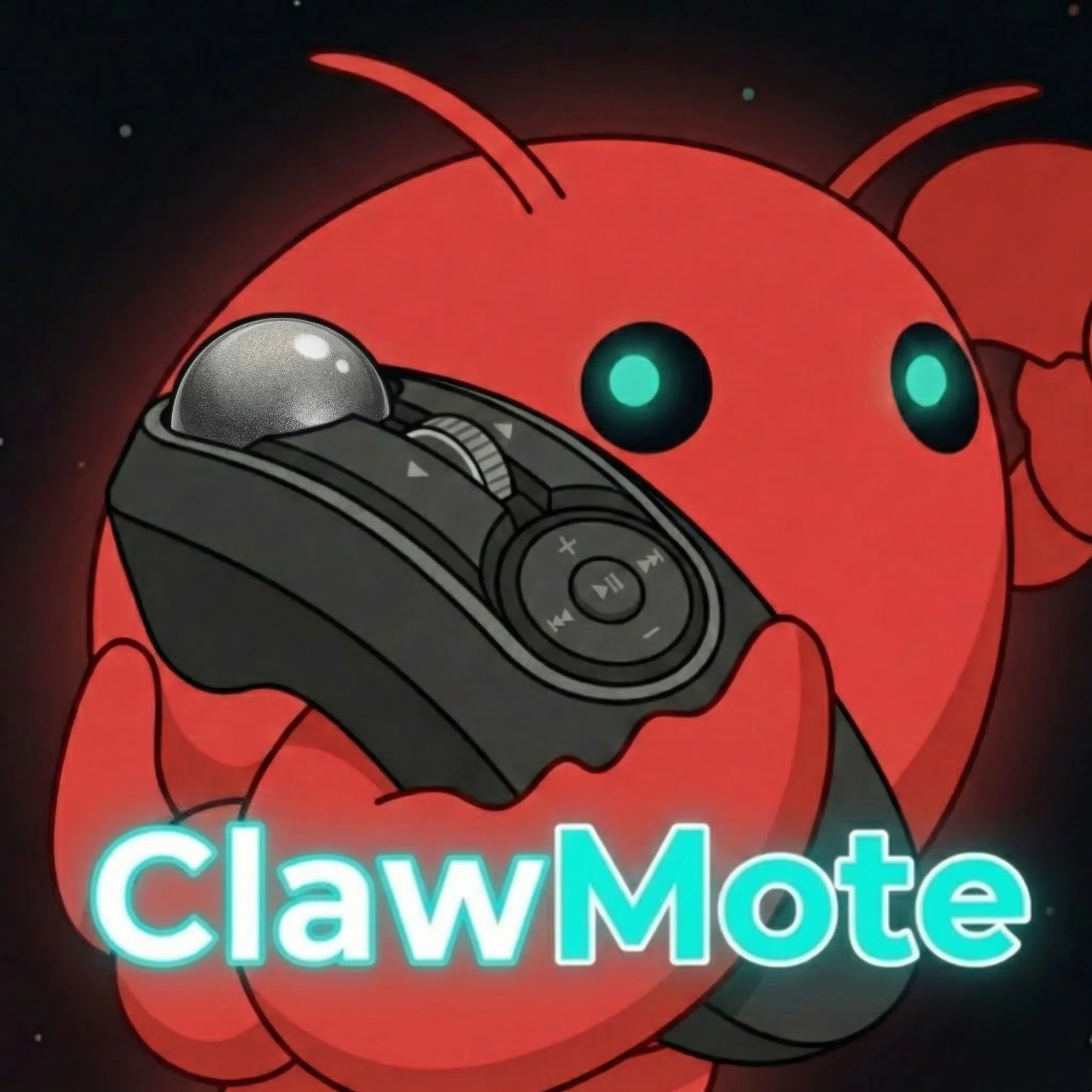 ClawMote with silver trackball
